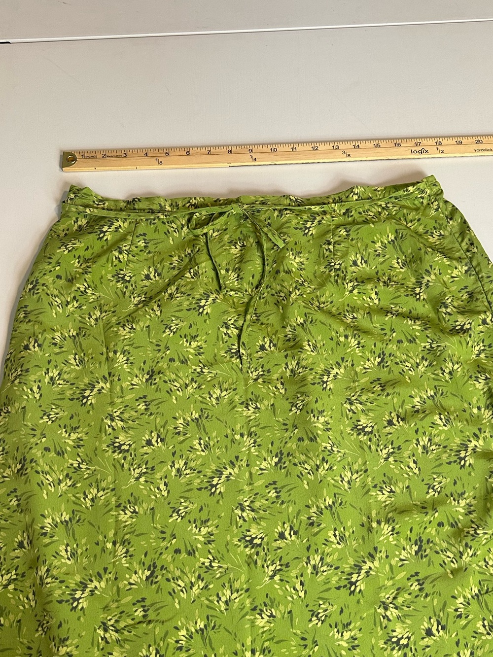 Vintage Y2K Venezia Jeans Ditsy Floral Green Double Slit Maxi Skirt Size 14/16 - Picture 5 of 10